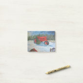 Antiker Traktor an einer WeihnachtsBaumfarm Post-it Klebezettel (Auf Schreibtisch)