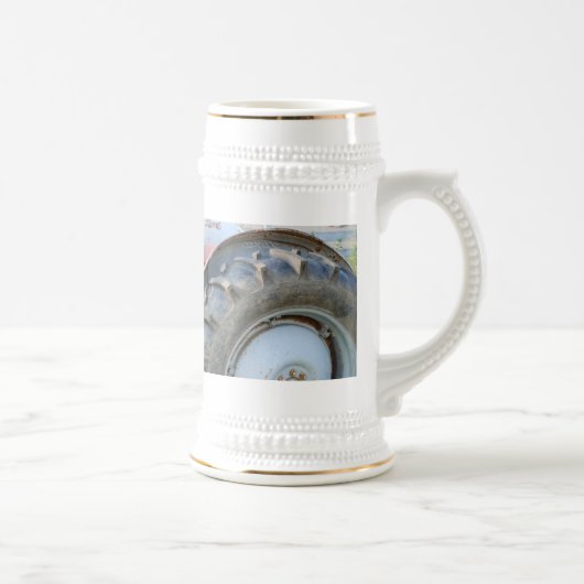 antiker Traktor Bierglas (Rechts)