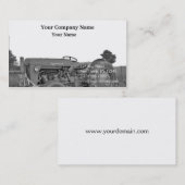 Antiker Traktor in Schwarzweiss Visitenkarte (Vorne/Hinten)