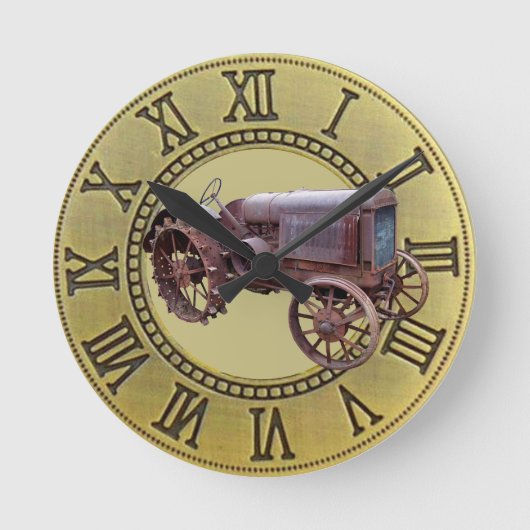 ANTIKER TRAKTOR RUNDE WANDUHR (Vorderseite)