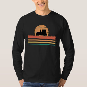 Antiker Traktor Sonnenuntergang Bauernhof Landwirt T-Shirt