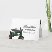 Antiker Traktor und alte Scheune fertigen es Karte (Rückseite)