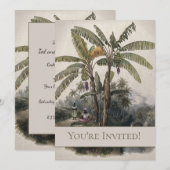 Antiker Tropischer Bananenbaumwald | Vintag Bota Einladung (Vorne/Hinten)