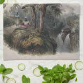 Antiker Tropischer Bananenbaumwald | Vintag Bota Geschirrtuch (Gefaltet)