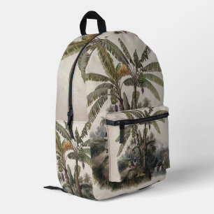 Antiker Tropischer Bananenbaumwald   Vintage Bota Bedruckter Rucksack