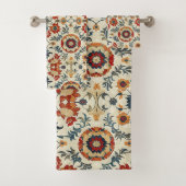 Antiker Türkischer Orientalischer Roter Gold Kilim Badhandtuch Set (Insitu)