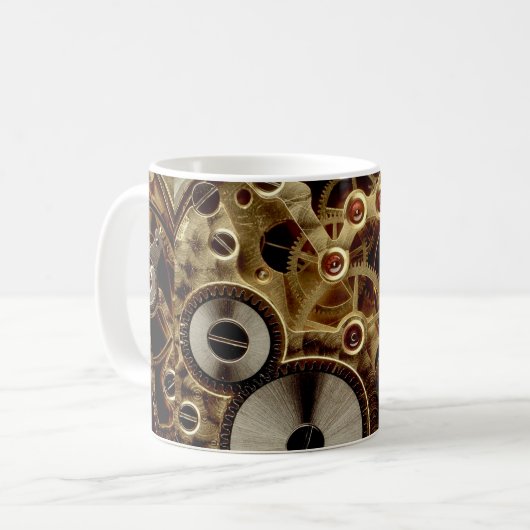 Antiker Uhr-Mechanismus Kaffeetasse (Vorderseite Links)