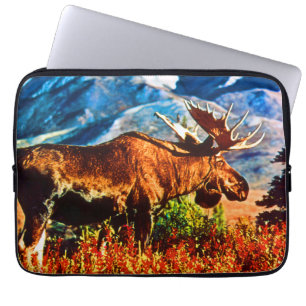 Antiker USA Alaska Bull-Elch Laptopschutzhülle