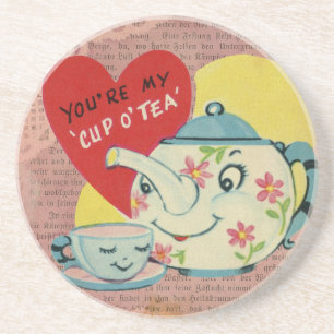 Antiker Valentinstag-Tasse Tee Getränkeuntersetzer