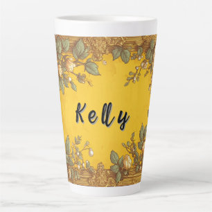 Antiker, verzierter Blumenrahmen mit cremefarbenen Milchtasse