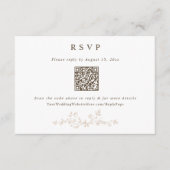 Antiker viktorianischer beiger Hochzeits-QR-Code RSVP Karte (Vorderseite)