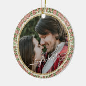 Antiker Viktorianischer Blumenstrauß Foto Text Wei Keramik Ornament (Links)