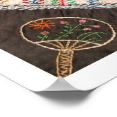 Antiker, Viktorianischer Crazy Quilt Square Poster (Ecke)