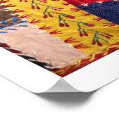 Antiker Viktorianischer Crazy Quilt Square Poster (Ecke)