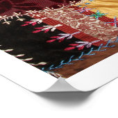 Antiker Viktorianischer Crazy Quilt Square Poster (Ecke)