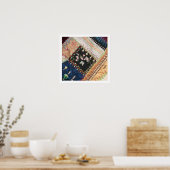 Antiker Viktorianischer Crazy Quilt Square Poster (Küche)