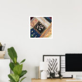 Antiker Viktorianischer Crazy Quilt Square Poster (Heimbüro)