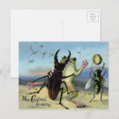 Antiker viktorianischer Frosch Weihnachten Postkarte (Vorne/Hinten)
