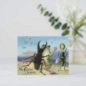 Antiker viktorianischer Frosch Weihnachten Postkarte (Stehend Vorderseite)