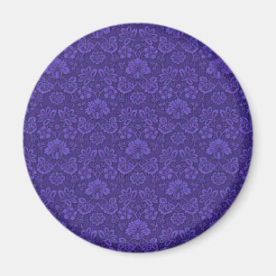 Antiker viktorianischer Indigo-Damaskus-Paisley-Bl Magnet