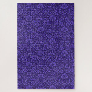 Antiker viktorianischer Indigo-Damaskus-Paisley-Bl Puzzle