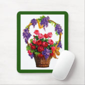 Antiker viktorianischer Korb der Rosen… Mousepad (Mit Mouse)