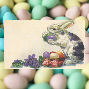 Antiker viktorianischer Osterhase, Blumen und Eier Rechteckiger Aufkleber