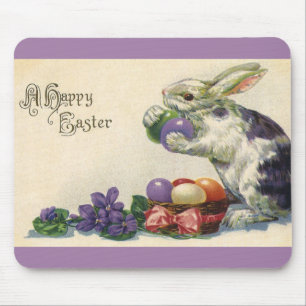 Antiker viktorianischer Osterhase und Ostereier Mousepad