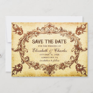 Antiker viktorianischer Rahmen Hochzeit Save-the-D Save The Date