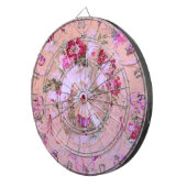 Antiker Viktorianischer Rokoko-Stil Blumenrosa Dartscheibe (Vorderseite rechts)