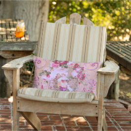 Antiker Viktorianischer Rokoko-Stil Blumenrosa Kissen Für Draußen