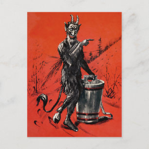 Antiker viktorianischer Teufel Krampus Postkarte