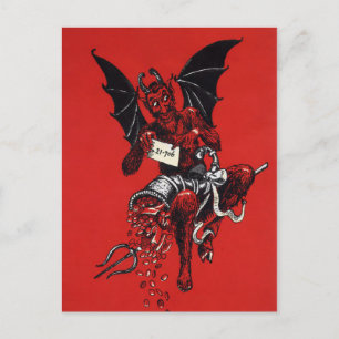 Antiker viktorianischer Teufel Postkarte