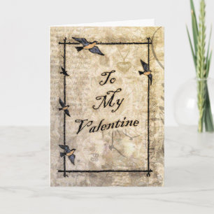 antiker viktorianischer Valentinstag Feiertagskarte
