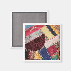 Antiker, Viktorianischer, verrückter Quiltplatz Magnet