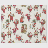 antiker viktorianischer Weihnachtsfeiertag Geschenkpapier (Flach)