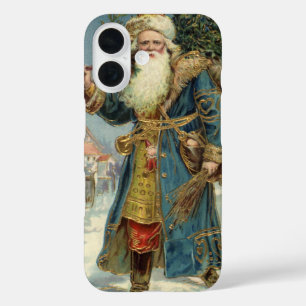 Antiker viktorianischer Weihnachtsmann mit Weihnac iPhone 16 Hülle