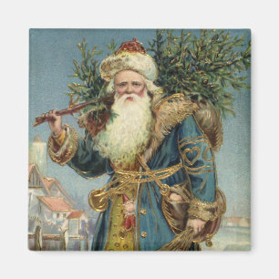 Antiker viktorianischer Weihnachtsmann mit Weihnac Magnet