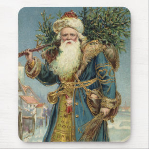 Antiker viktorianischer Weihnachtsmann mit Weihnac Mousepad