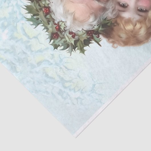 Antiker Viktorianischer Weihnachtsmann und Kleines Seidenpapier (Ausschnitt)