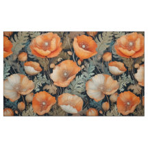 Antiker Vintage-Pfirsich-Mohnstoff