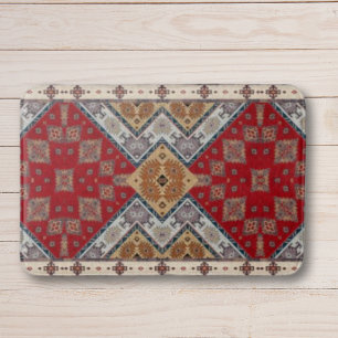 Antiker Vintage Rot Beiger Kilim Türkischer Badematte