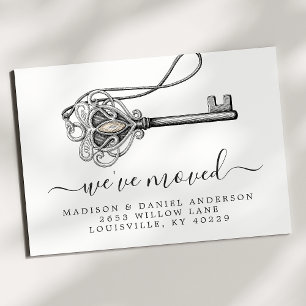 Antiker Vintage-Schlüssel Neue Heimat Umzug Ankündigungspostkarte