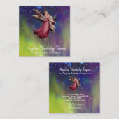 *~* Antiker Vintager Engel Rettung missbrauchter K Quadratische Visitenkarte (Vorne/Hinten)