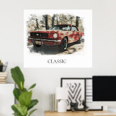 *~* Antiker Vintager klassischer Roter alter Muske Poster (Heimbüro)