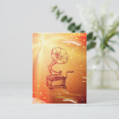 Antiker Vintager Tonträger. Retro Old Gramophon Postkarte (Stehend Vorderseite)