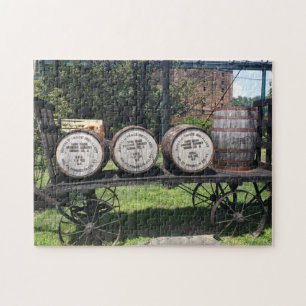 Antiker Wagen mit Bourbon-Barrels Puzzle