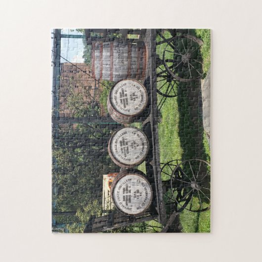 Antiker Wagen mit Bourbon-Barrels Puzzle (Vertikal)