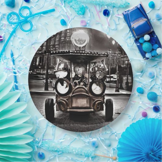 Antiker Wagen Pappteller (Party)