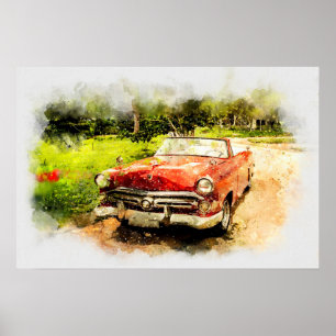 Antiker Wagen Poster